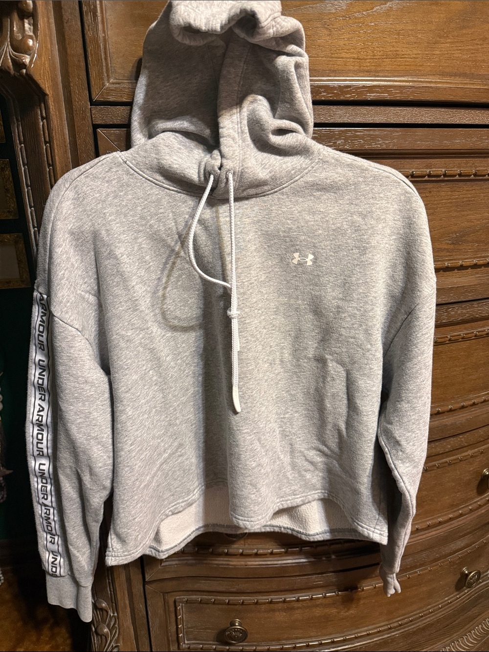 Under Armour Light Gray Cropped Pullover Hoodie